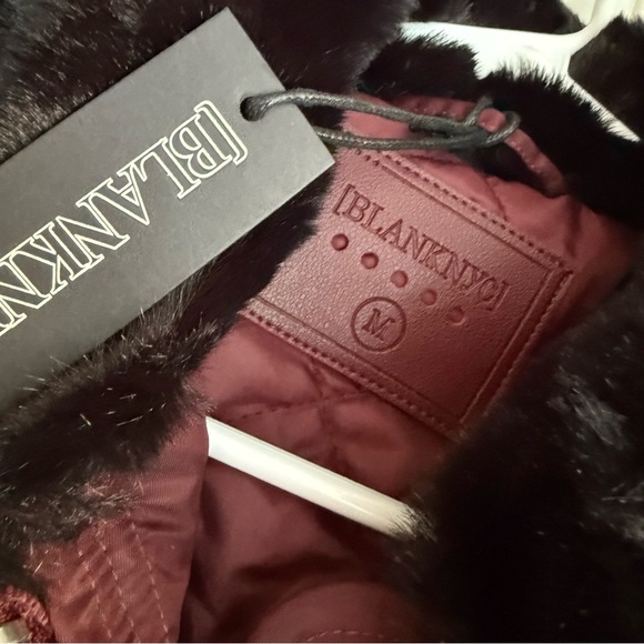 Blank NYC Size M Burgundy Faux Fur Collar Overachiever Jacket NEW! - Picture 7 of 10